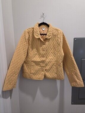 Christopher & Banks Mustard Yellow Quilted Lightweight Fall Jacket
